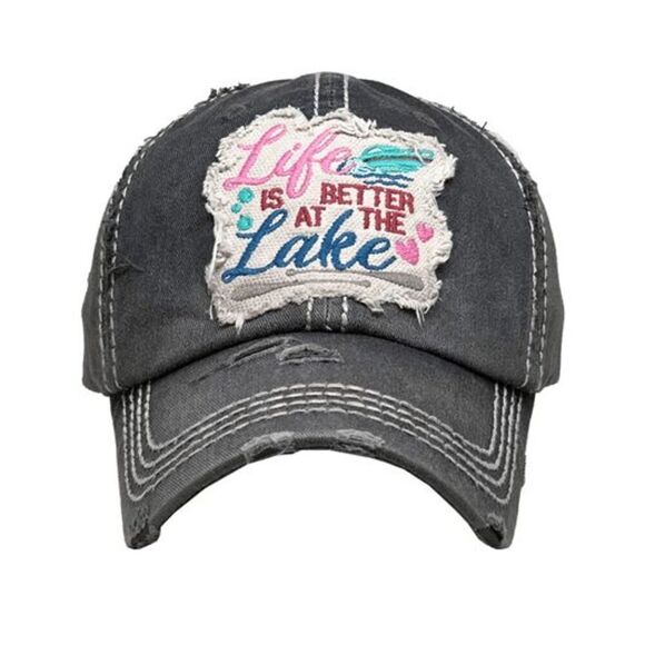 KBETHOS Accessories - Black Life is Better at the Lake Baseball Hat